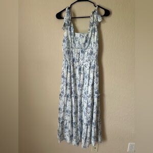 Floral Blue and White Women's Dress